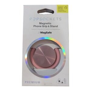 4-O PopSockets Premium MagSafe Round Phone Grip & Stand for iPhone - Alum Pink